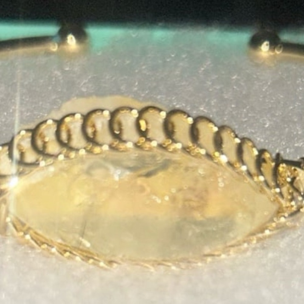 Natural Lemon Quartz Crystal Gold Plated Bangle Bracelet